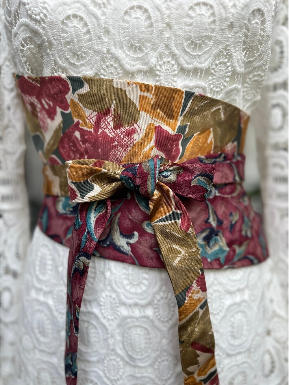 Upcycled Vintage Silk Corset Obi Waist Belt | OOAK | OS